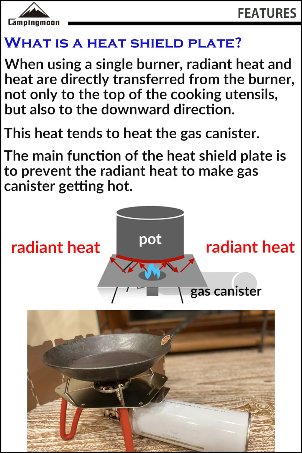 Camping Moon Campingmoon Heat Shield Plate Stainless Steel For Regulator Stove St-310 St-1617