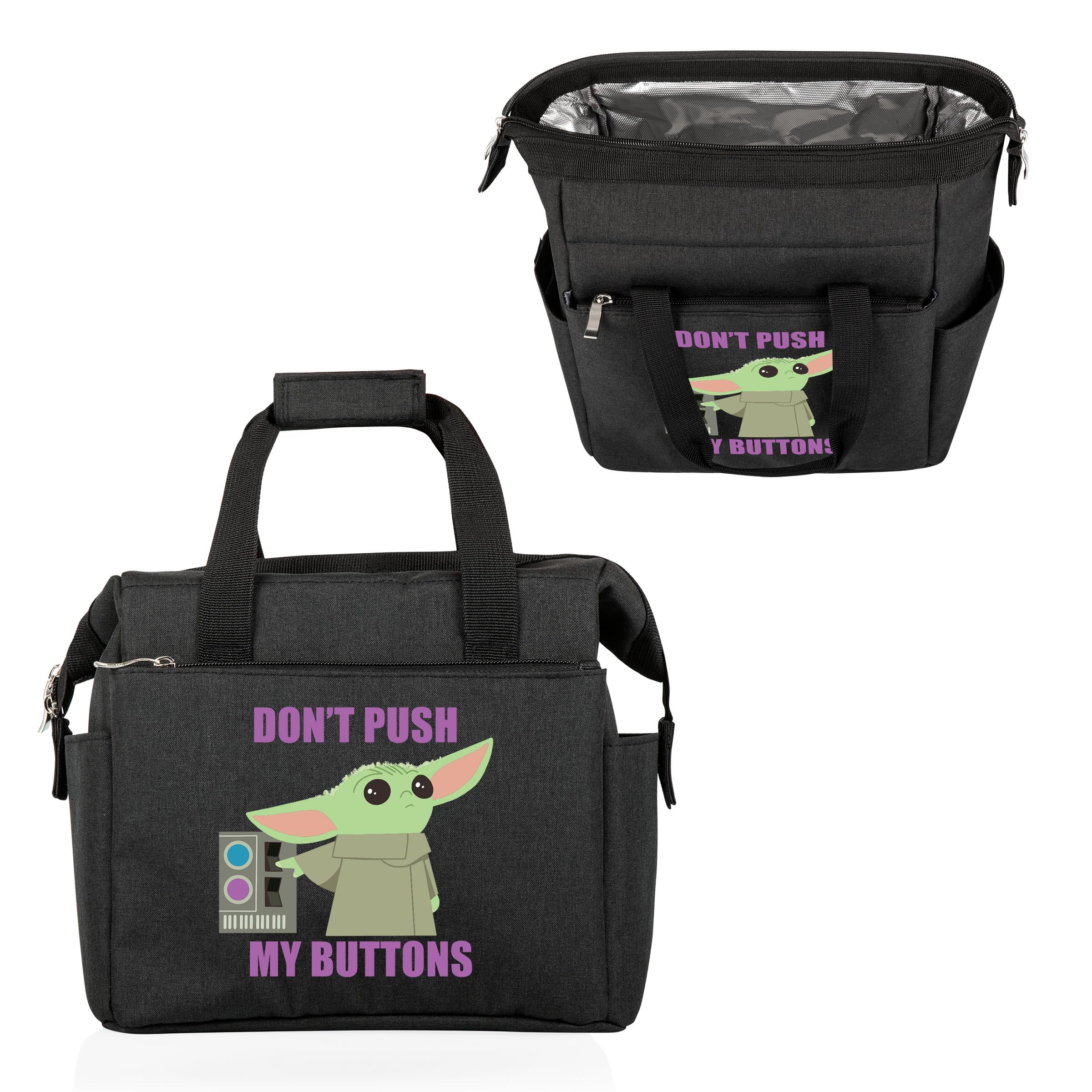 Picnic Time Star Wars Mandalorian Grogu On The Go Lunch Bag, Soft Cooler Lunch Box, Insulated Lunch Bag, (Black)