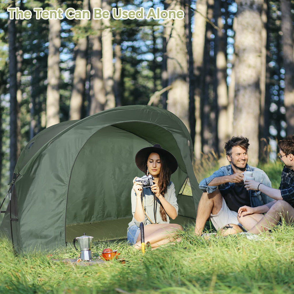 Tangkula 4-In-1 Camping Cot Tent, Foldable Off Ground Elevated Tent Set For 1 Person, Portable Tent With Waterproof External Cov