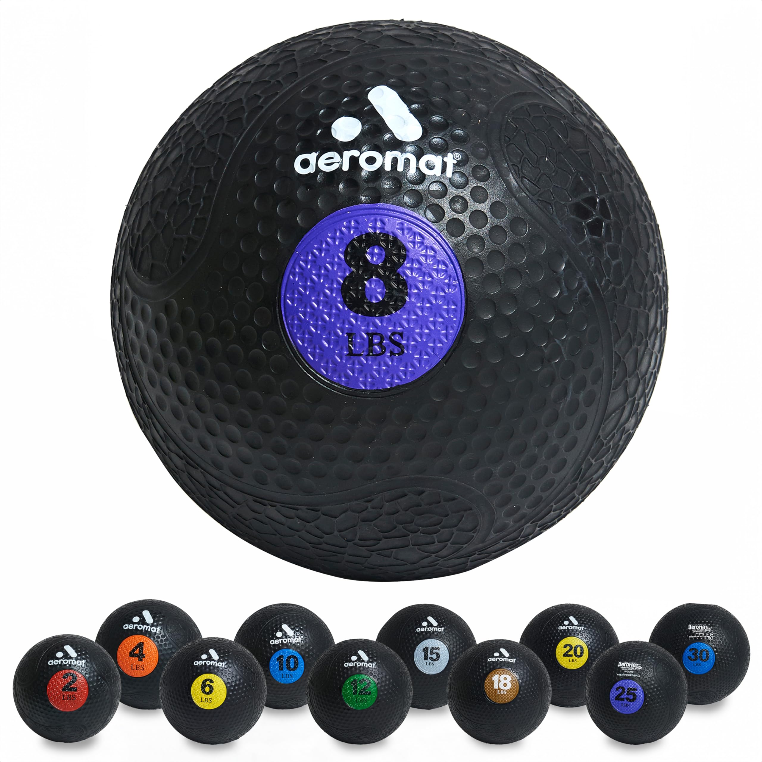 Aeromat Extreme Elite 8 Lb Medicine Balls For Exercise - 9'' Diameter Workout Ball, Weighted Balls For Exercise, Weight Ball, Wa