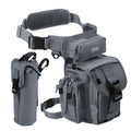 Jueachy Drop Leg Bag for Men Tactical Metal Detecting Thigh Pack with Water Bottle Pouch Light Grey