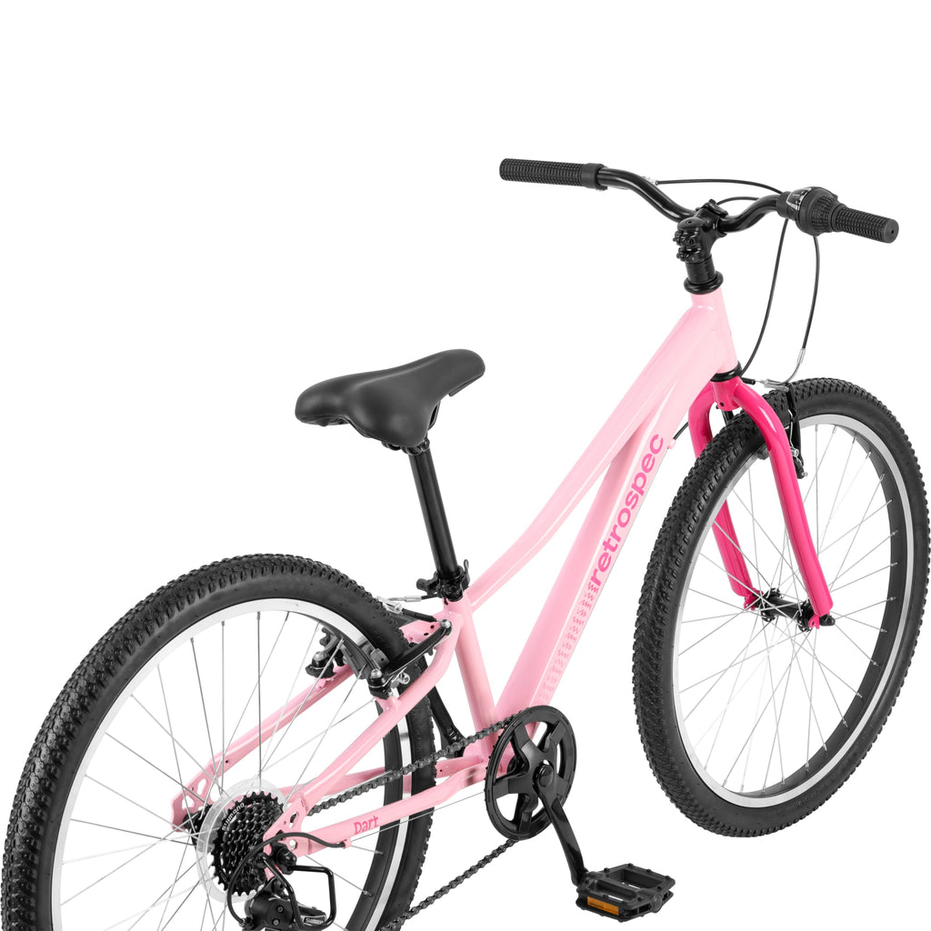 Retrospec Dart 20 & 24 Inch Kids Bike - 7-Speed Hybrid Bicycle for Ages 6-11 with 29in All-Season Tires & Shock Absorption - Adj