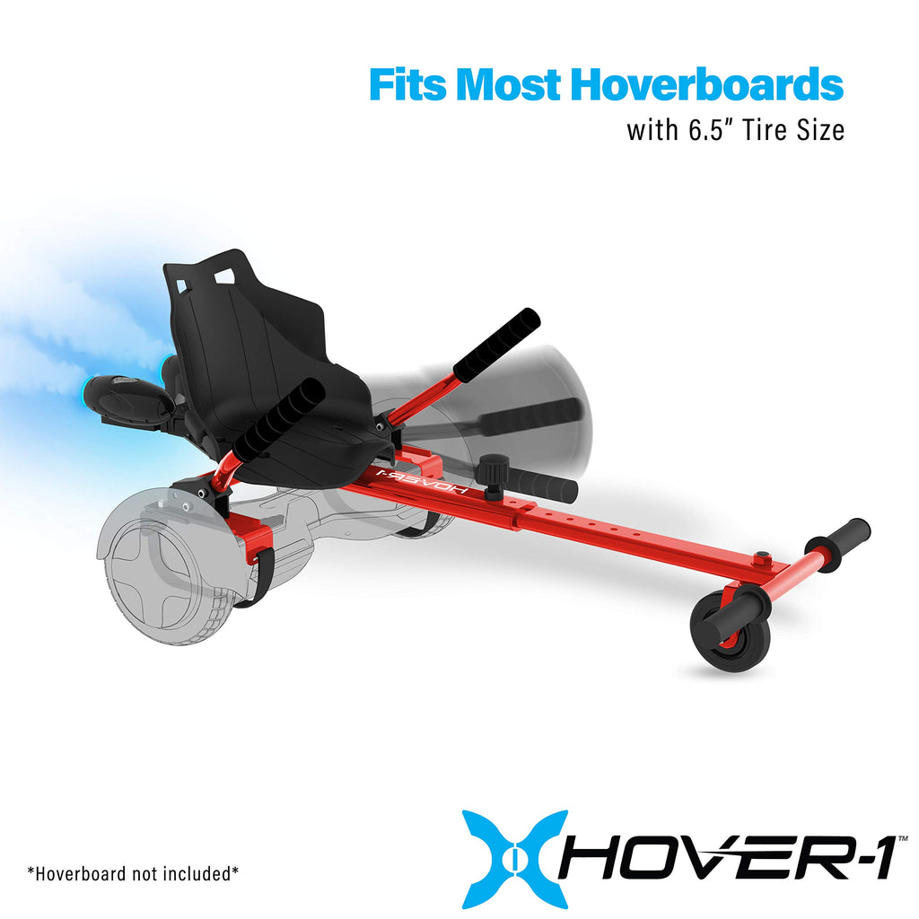 Hover-1 Falcon-1 Buggy Hoverboard Attachment Turbo Led Lights, Compatible With Most 6.5 & 8 Hoverboards, Hand-Operated Rear Whee