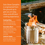 Solo Stove Campfire 2 Pot Set Combo - 4+ Person Wood Burning Camping Stove  Outdoor Kitchen Kit For Backpacking Camping Survival