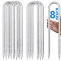 Trampolines Wind Stakes 4 Pack 12 Inch, U Shaped Rebar Stakes Heavy Duty, Safety Ground Anchor Galvanized Steel Wind Stakes For 