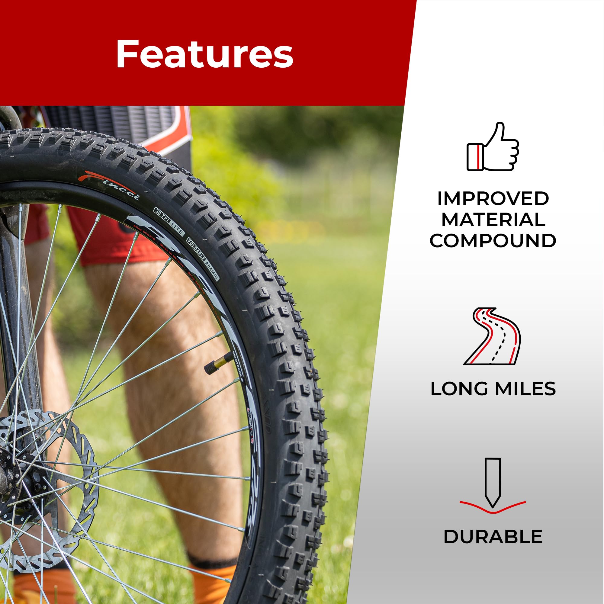 Fincci Pair 27.5 X 2.35 Inch 60-584 Foldable Tires For Road Mountain Mtb Mud Dirt Offroad Bike Bicycle (Pack Of 2)
