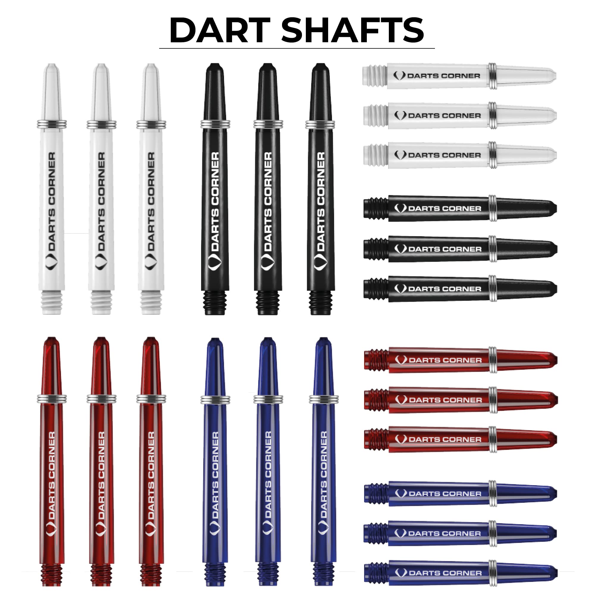 Darts Corner Bx228 Tune Up Kit | 125Pc Accessory Pack Including 24 Shafts, 36 Flights, Point Protectors, Shaft Springs, Broken S