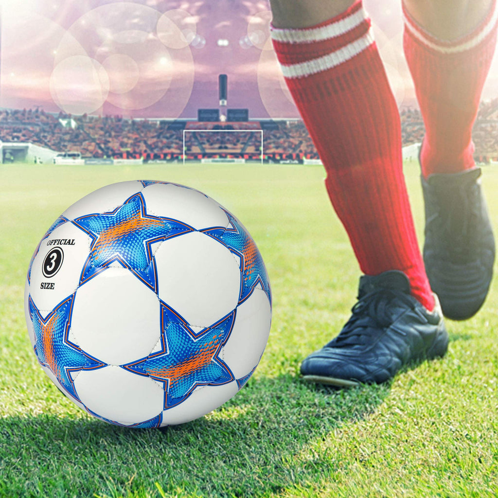 Runleaps Soccer Ball Size 3 For Kids, Ball Toys With Star Pattern Official Size Soccer Balls For Training, Playing, Boys, Girls,