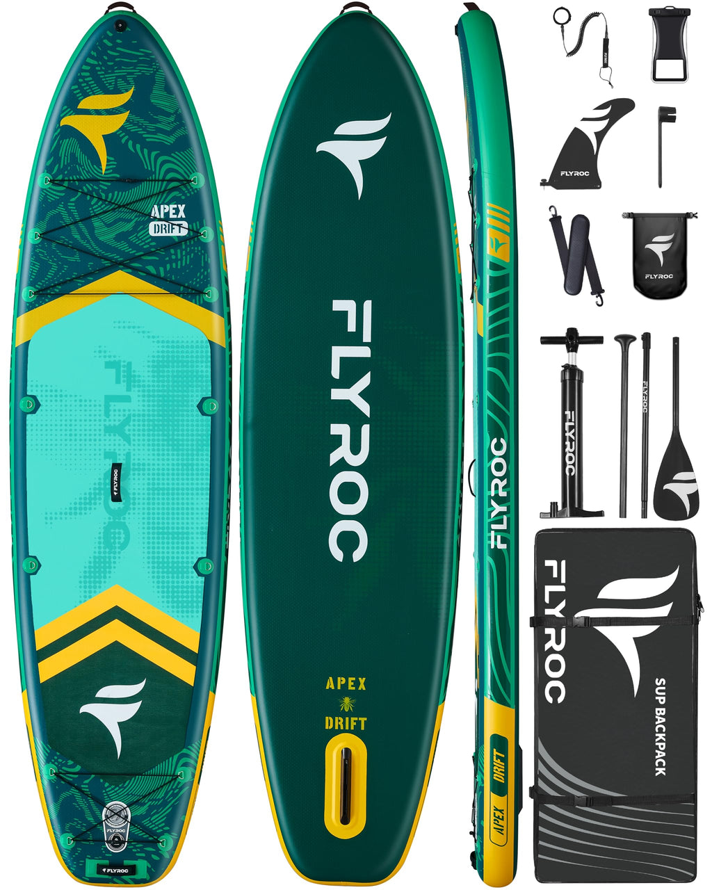 Flyroc 11'6X35'' Extra Wide Inflatable Paddle Board, 450Lb Capacity Stand Up Paddle Board For Adults (X3), Stable Inflatable Sup