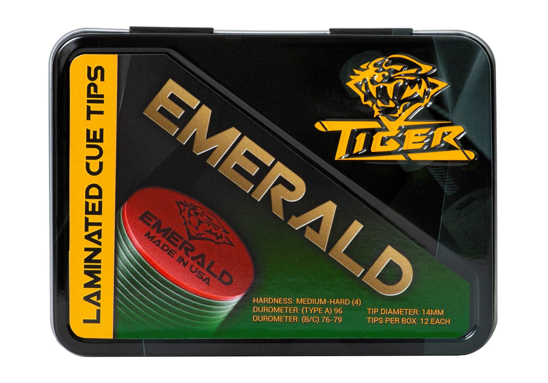 Tiger Emerald Laminated Billiard Cue Tips 2 (Two) Pcs - 13 Or 14 Mm (13 Mm)
