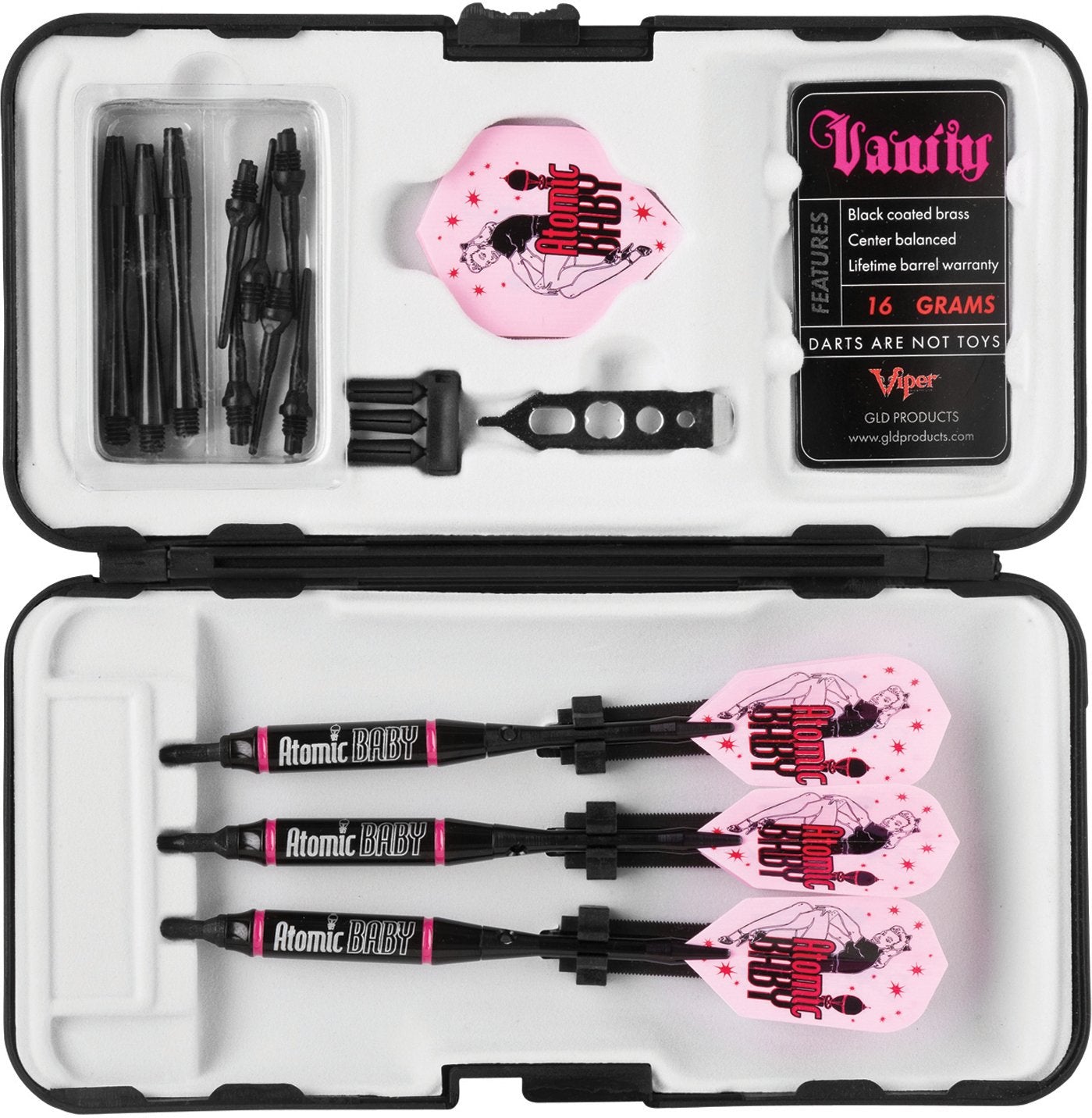 Viper Vanity Soft Tip Darts With Storage/Travel Case: Atomic Baby, 16 Grams