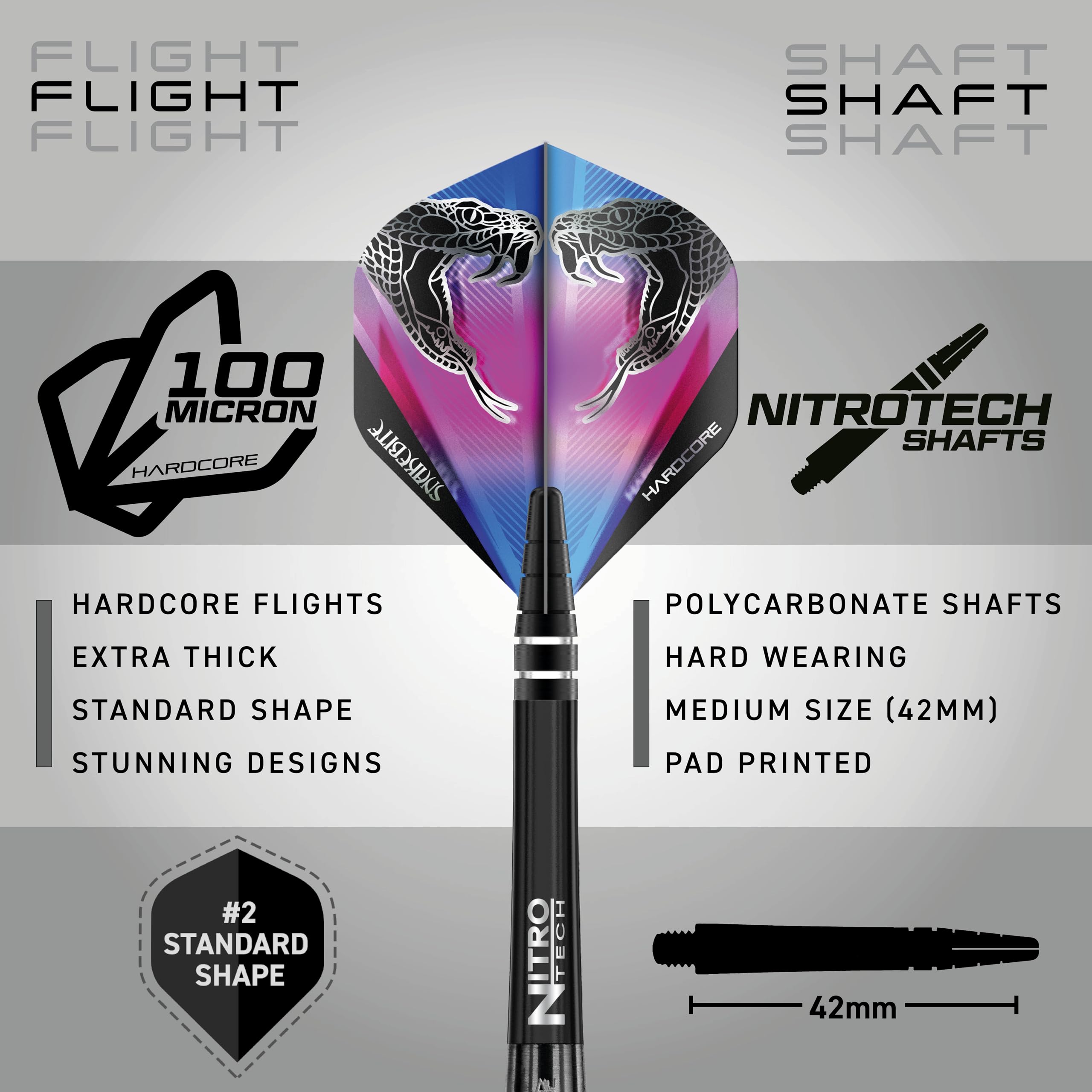 Red Dragon Peter Wright Snakebite 3: 26G Tungsten Darts Set With Flights And Stems
