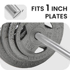 Fitvids 7FT Stardard Barbell for Weightlifting and Power Lifting - 300 Pound Capacity - 7FT, Chrome - 7-Foot, Black