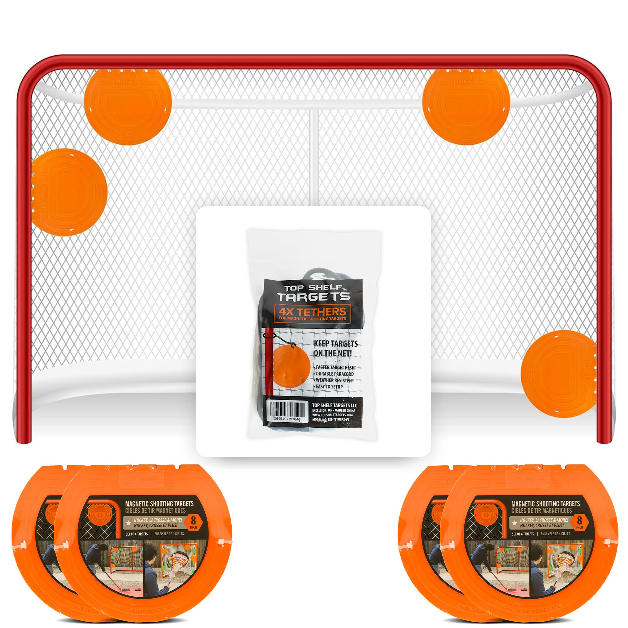 Top Shelf Targets Sniper 8-Inch Magnetic Shooting Targets (4 Pack Set) For Hockey And Lacrosse Excellent Practice Tool  Training