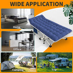 Nesdcc Camping Cot With Mattress Comfortable And Sturdy Load Up To 450Lb Cots For Sleeping Camping Bed Folding Cot With Carry Ba