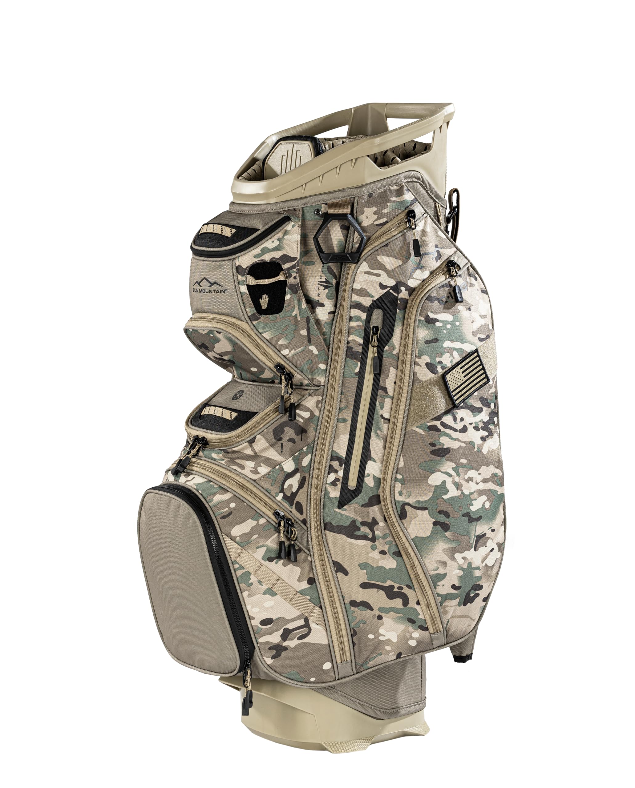 Sun Mountain Mens C130 Lightweight Cart Golf Bag, 14-Way Top, 2026 Model - Sand Camo