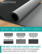Yoga Mat With Strap, 1/3 Inch Extra Thick Yoga Mat Double-Sided Non Slip, Professional Tpe Yoga Mats For Women Men, Workout Mat
