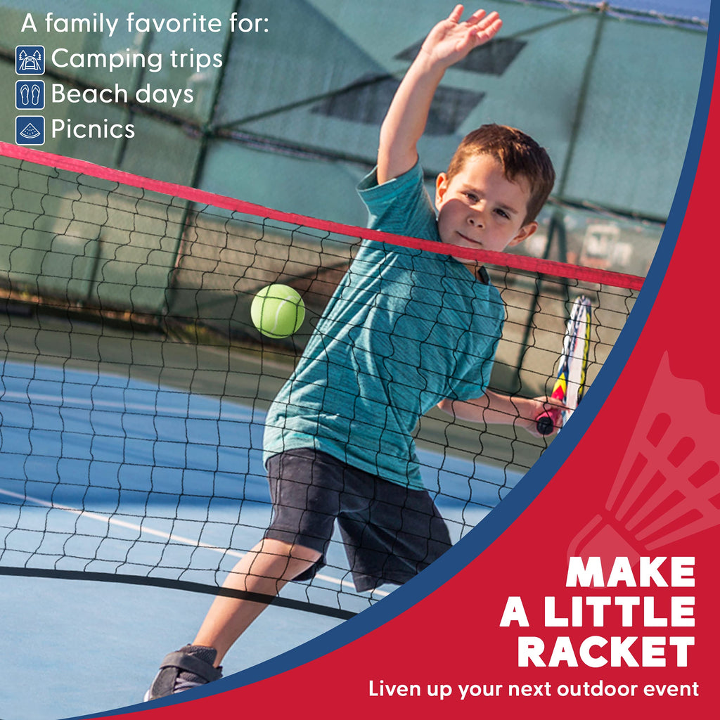 Boulder Portable Badminton Pickleball Net - Foldable/Extendable Poles for Multiple Sports Heights (UP to 5 ft) - Ideal for Tenni