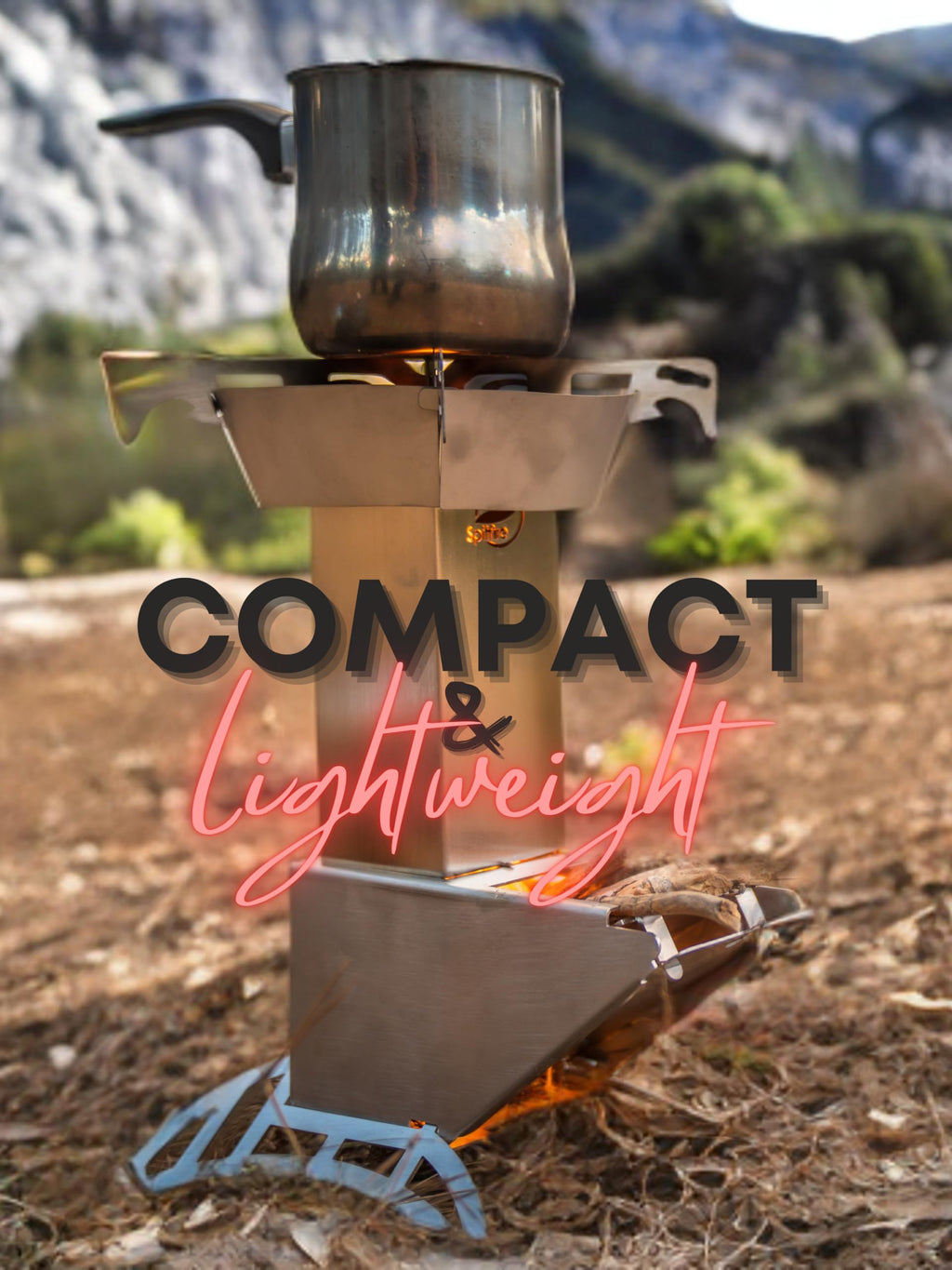 Spitfire Rocket Stove - Spartan Light Rocket Stove Wood Burning Portable Stove W/Travel Case, Collapsible Backpacking Wood Stove