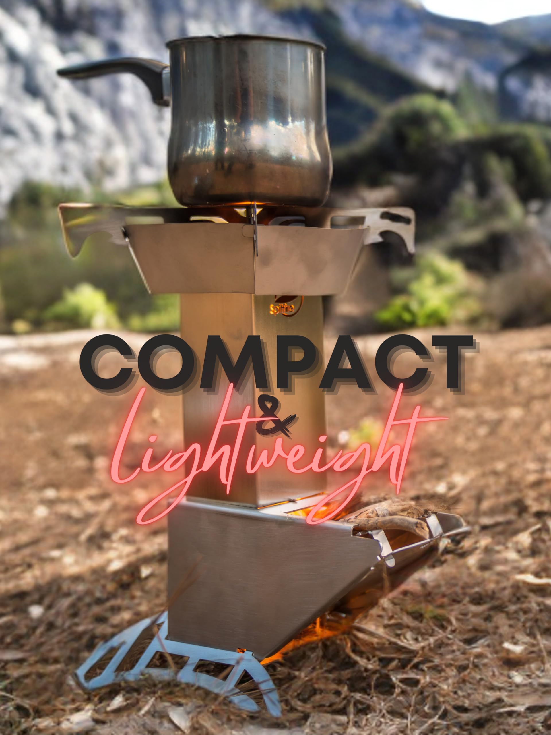 Spitfire Rocket Stove - Spartan Light Rocket Stove Wood Burning Portable Stove W/Travel Case, Collapsible Backpacking Wood Stove