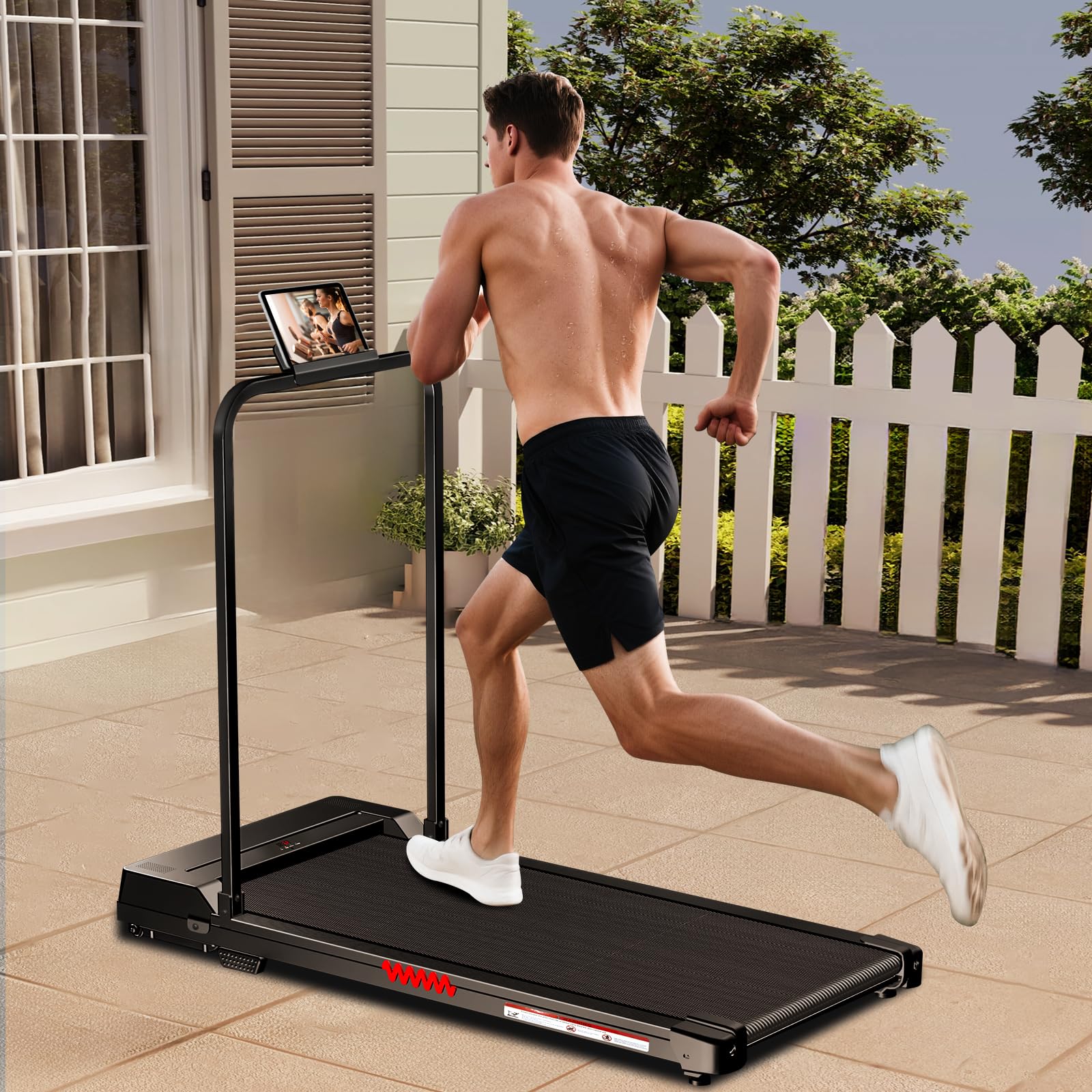 Futureglide Walking Pad Treadmill, 3.0 Hp Under Desk Treadmill, 3 In 1 Foldable Treadmills For Home, Walking Pad With Handle Bar