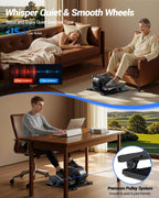 Under Desk Elliptical Machine, Electric Seated Pedal Exerciser, Mini Elliptical Leg Exerciser with Remoter, 12 Level Speeds, For