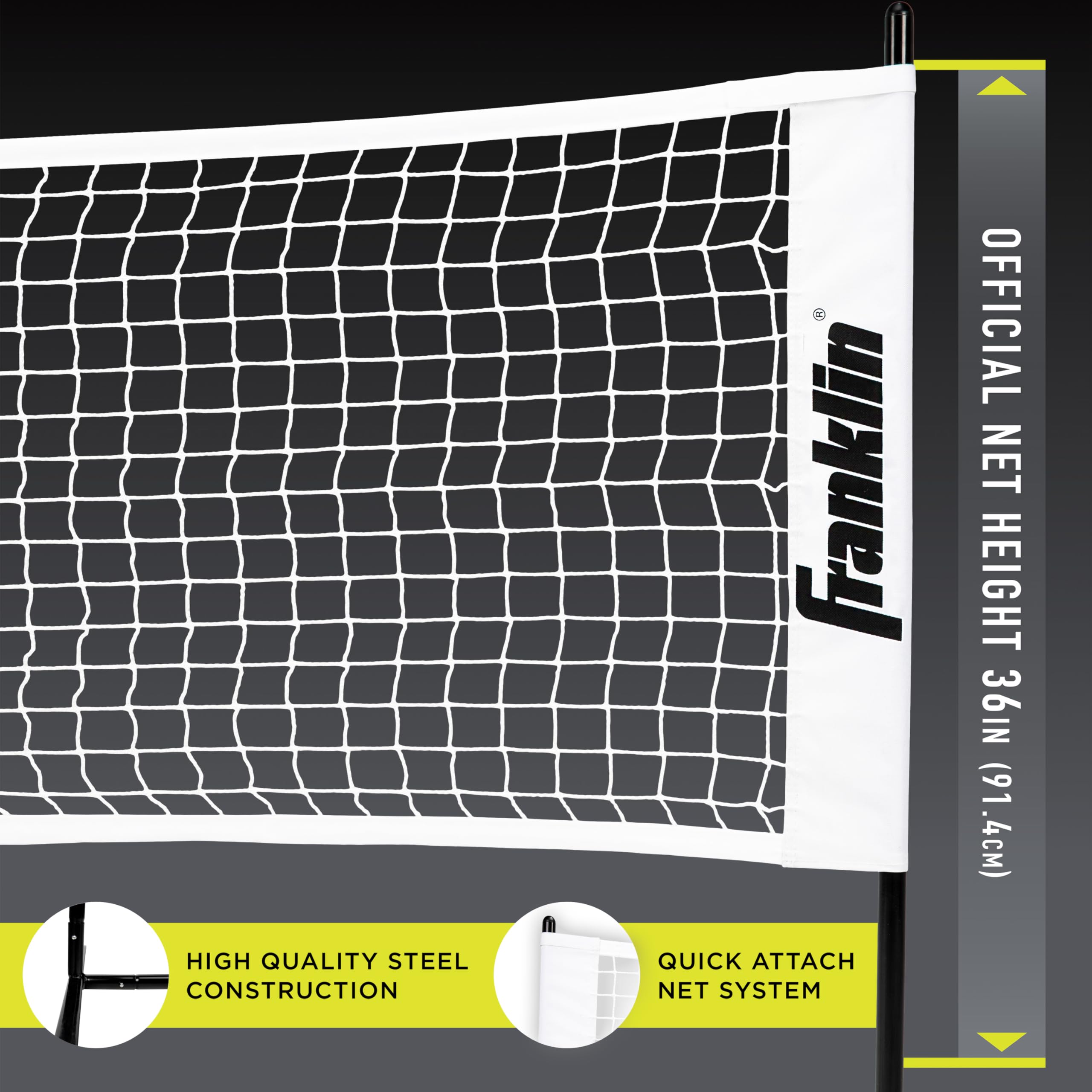 Franklin Sports Half Court Size Pickleball Net By Franklin Pickleball - Includes 10Ft Net, (2) Paddles, And (2) X-40 Usa Pickleb