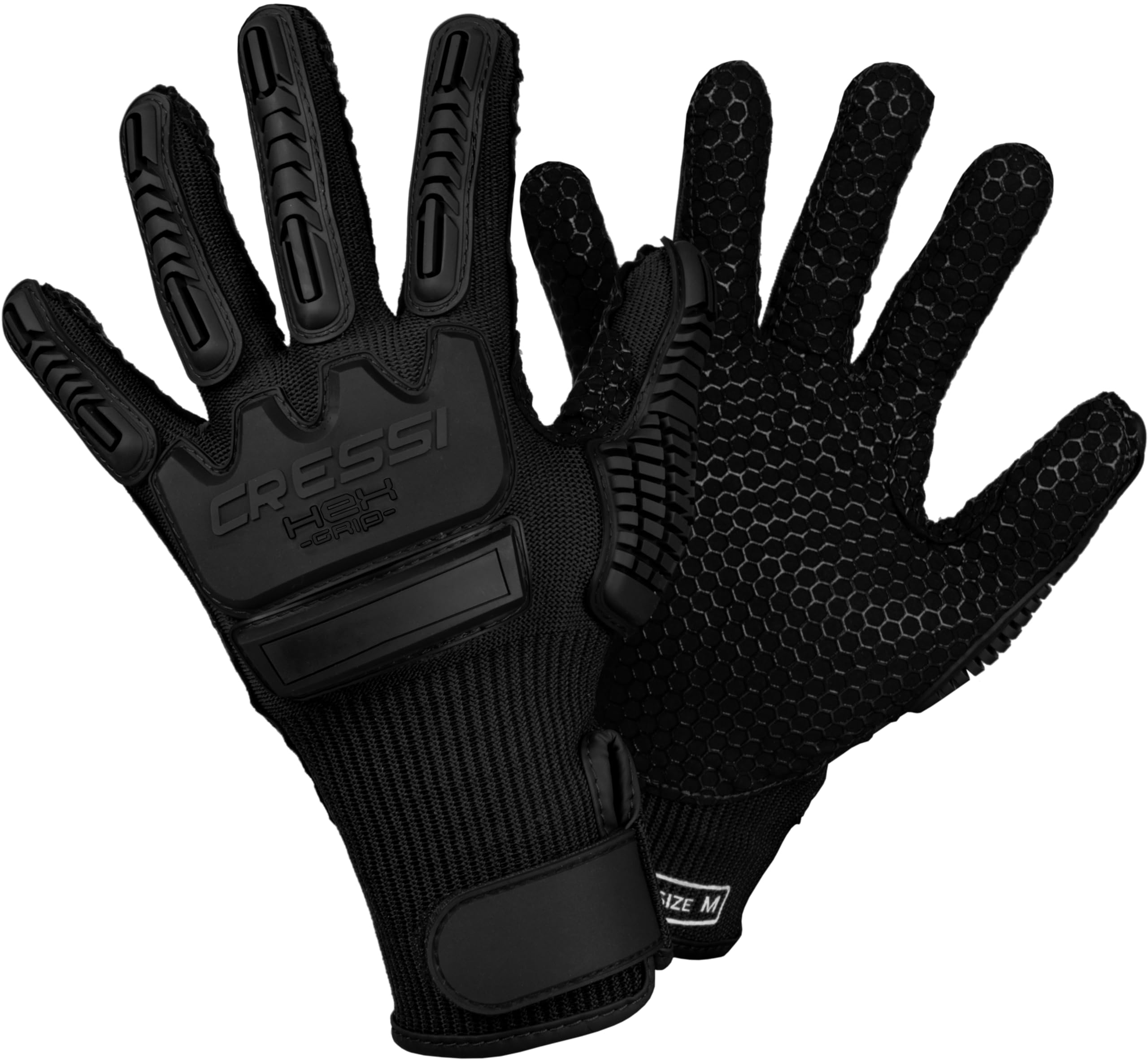 Cressi HEX Grip Gloves, Black, L