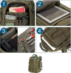 Zseararmy Large Tactical Backpack For Men Military Backpack With Diy System For Travel, Work,Camping,Hunting,Hiking,Sports (Gree