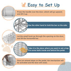 Homgarden Live Animal Cage Trap 32'' Steel Humane Release Rodent Cage For Rabbits, Stray Cat, Squirrel, Raccoon, Mole, Gopher, C