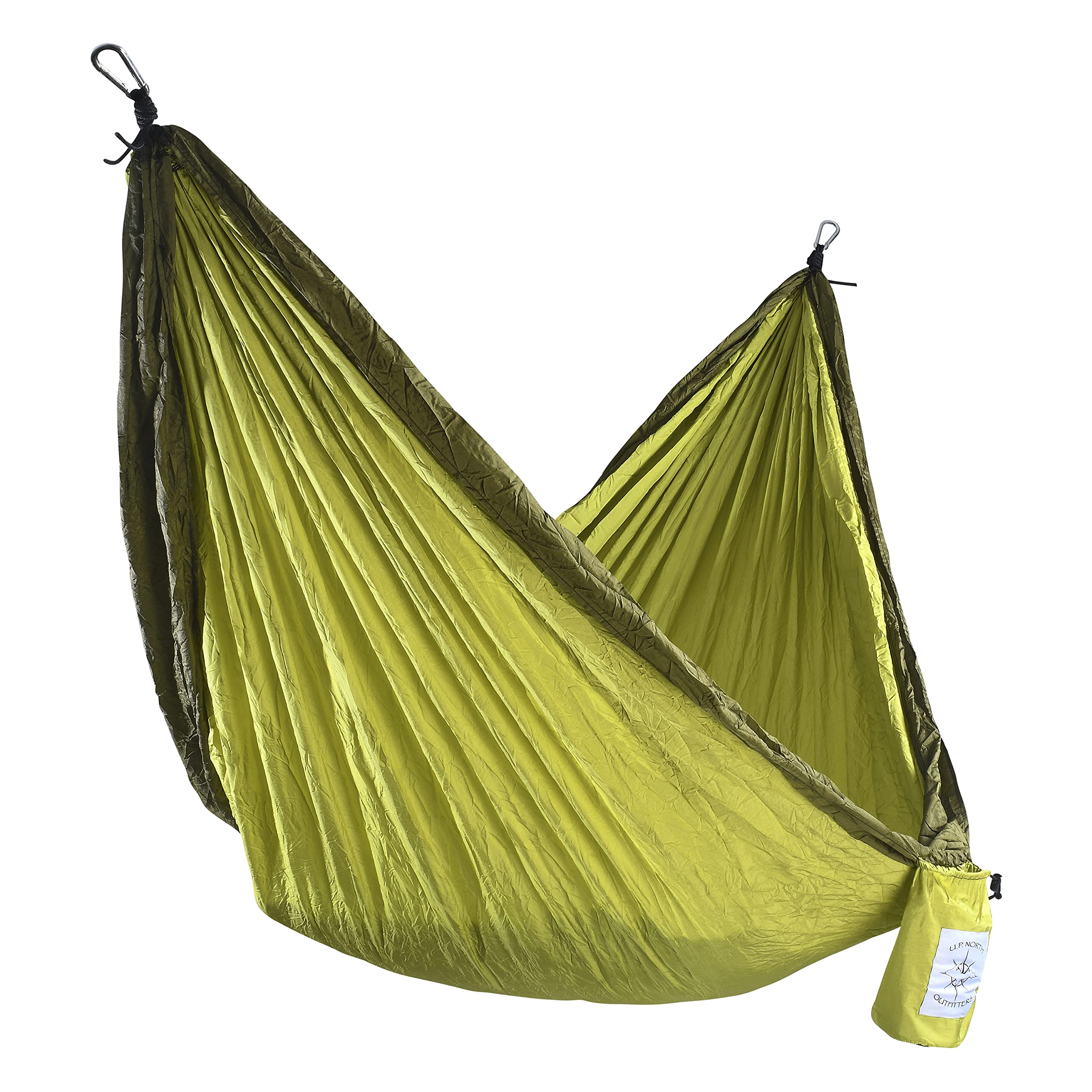 U.P. North Outfitters Camping Portable Double Hammock With 2 Tree Raps, Lightweight Nylon Parachute For Backpacking, Travel, Bea