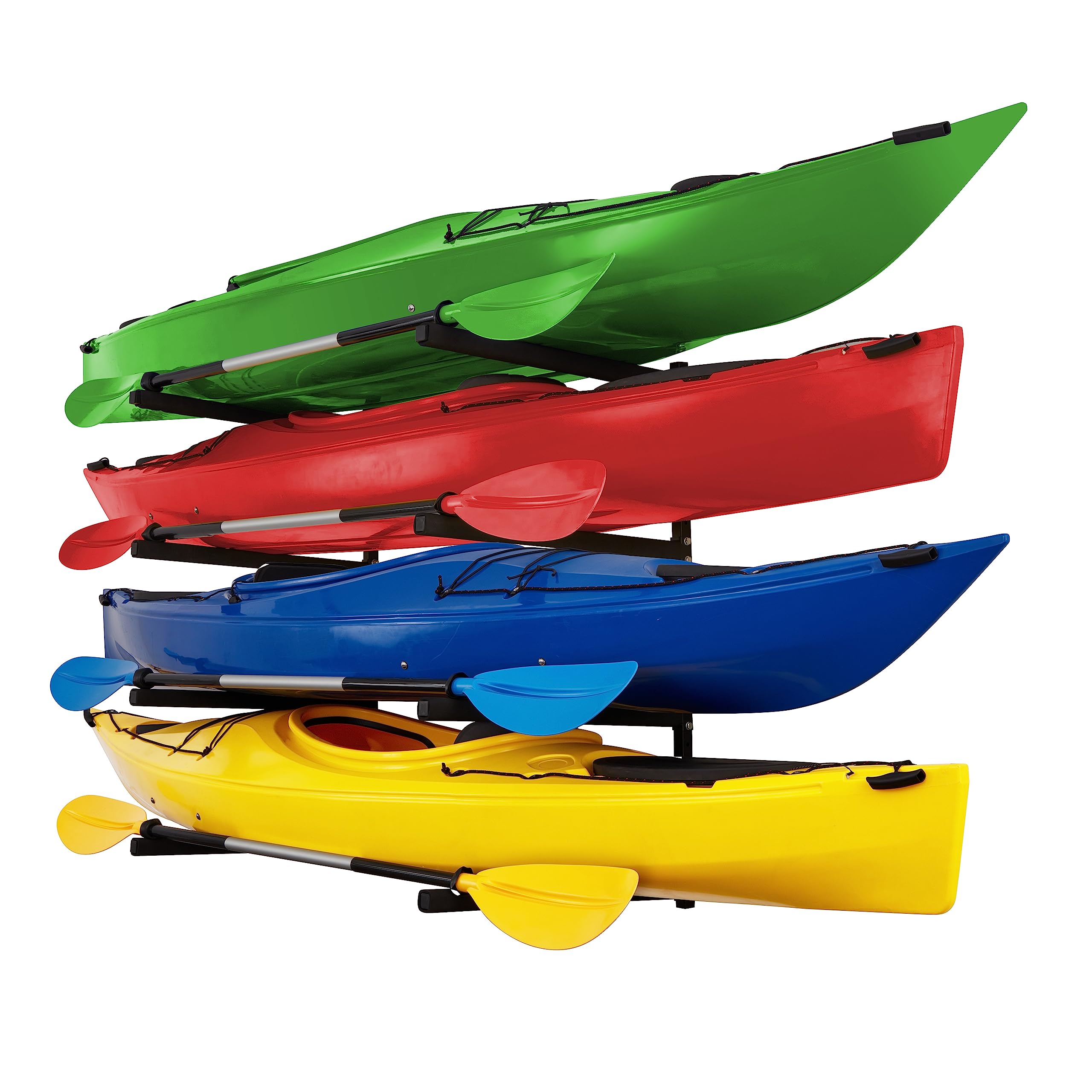 Raxgo Wall Kayak Storage Rack, Heavy Duty Wall Mounted Garage Kayak Storage Hooks For Kayaks, Sup, Canoe & Paddleboard, For Indo