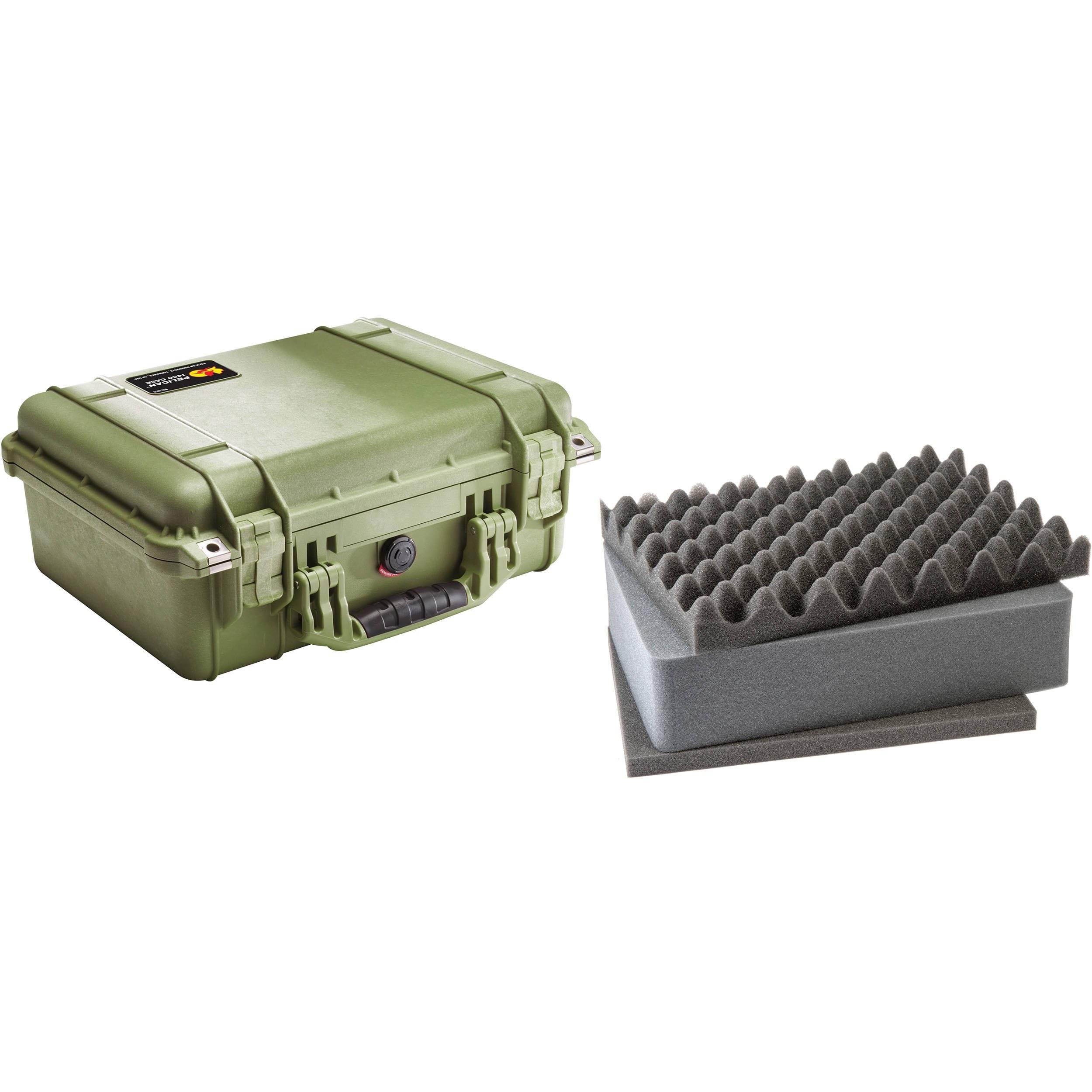 Pelican 1450 OD Green Equipment Case with Foam 13 x 16 x 6.88