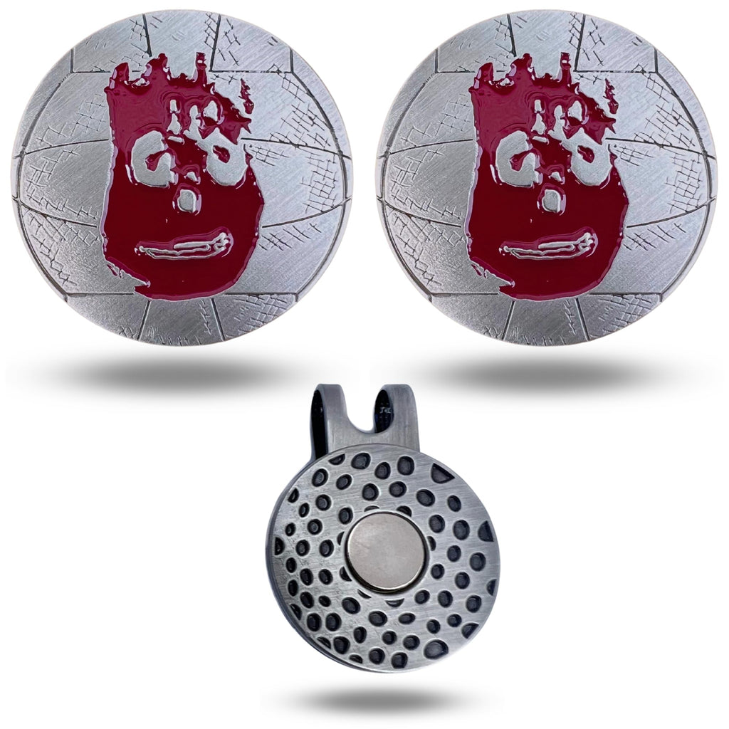 Full Metal Markers Wilson Volleyball Cast Away Unique Magnetic Metal Golf Ball Marker Accessory With Hat Clip For Men And Women 