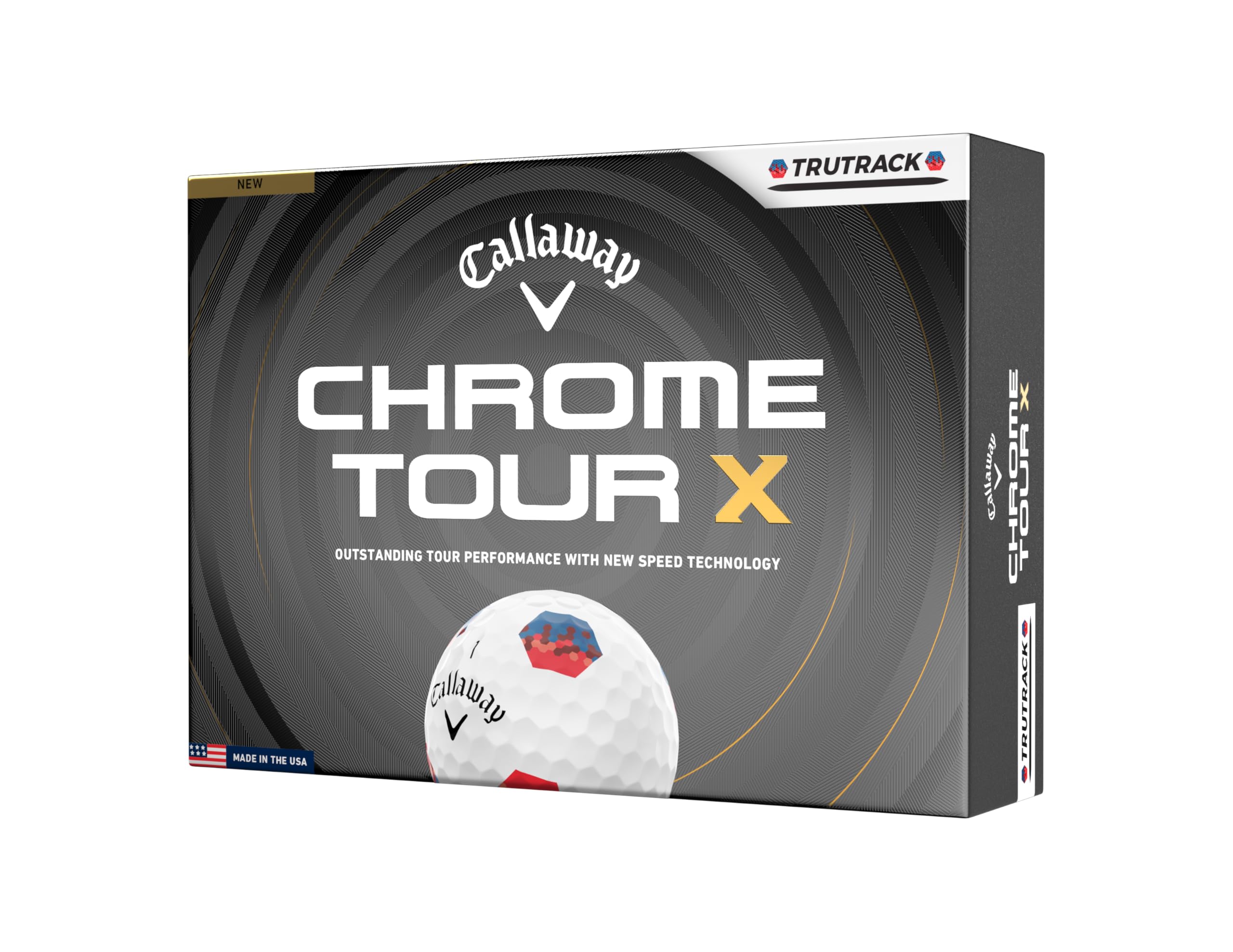 Callaway Golf Chrome Tour X 2026 Golf Balls(Tru Track Blue/Red,One Dozen)