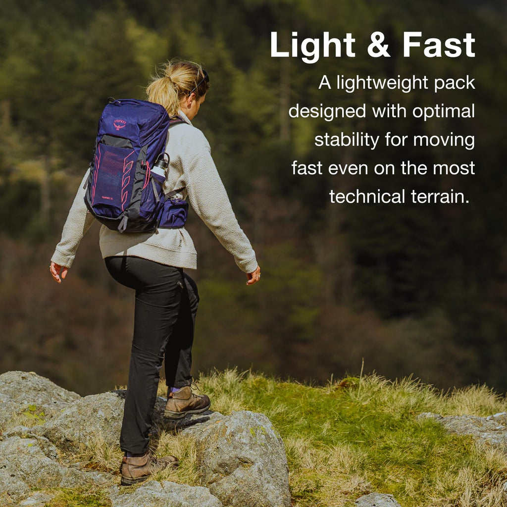 Osprey Tempest 26L Womens Lightweight Hiking Backpack - Daypack for Travel & Camping, Anchor Blue/Atlas