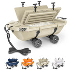 Cuddy Crawler Cooler with Wheels - 40 QT Amphibious Floating Cooler and Dry Storage Vessel - Tan