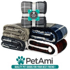 Petami Dog Blanket, Plaid Sherpa Dog Blanket  Plush, Reversible, Warm Pet Blanket For Dog Bed, Couch, Sofa, Car (Taupe, 60X40 In