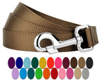 Country Brook Petz - 1 Inch Solid Color Nylon Dog Leash - Durable Clip - Soft Handle (1 Inch Wide, 4 Foot, Coyote Tan)
