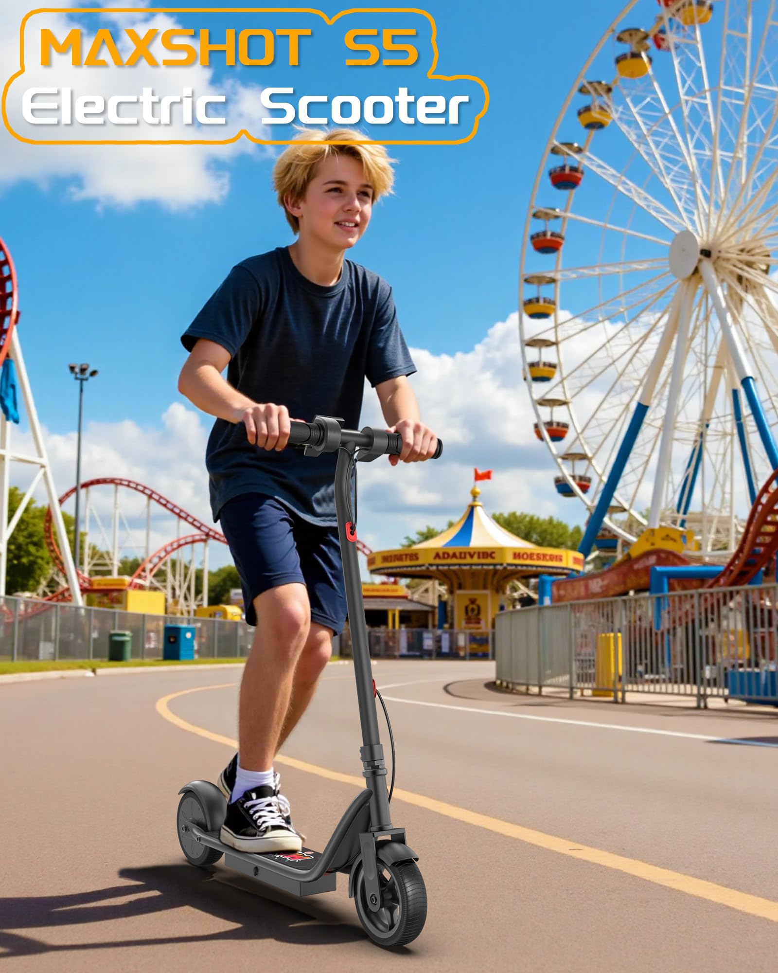 MAXSHOT Electric Scooter Adults & Big Kids, Top Speed 9/16/19/22MPH, 10/12/16/21/50Miles Range, 6.5/8.5/14 Tires Folding Commute