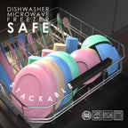 Dinethics Wheatstraw Dinnerware Sets For 4 - Alternate To Plastic Dishes - Dishwasher Safe Microwave Plates - Unbreakable Dinner