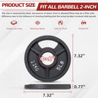 Fitvids Olympic Cast Iron 2-Inch Weight Plate for Strength Training & Weightlifting, 5LB Set of 4