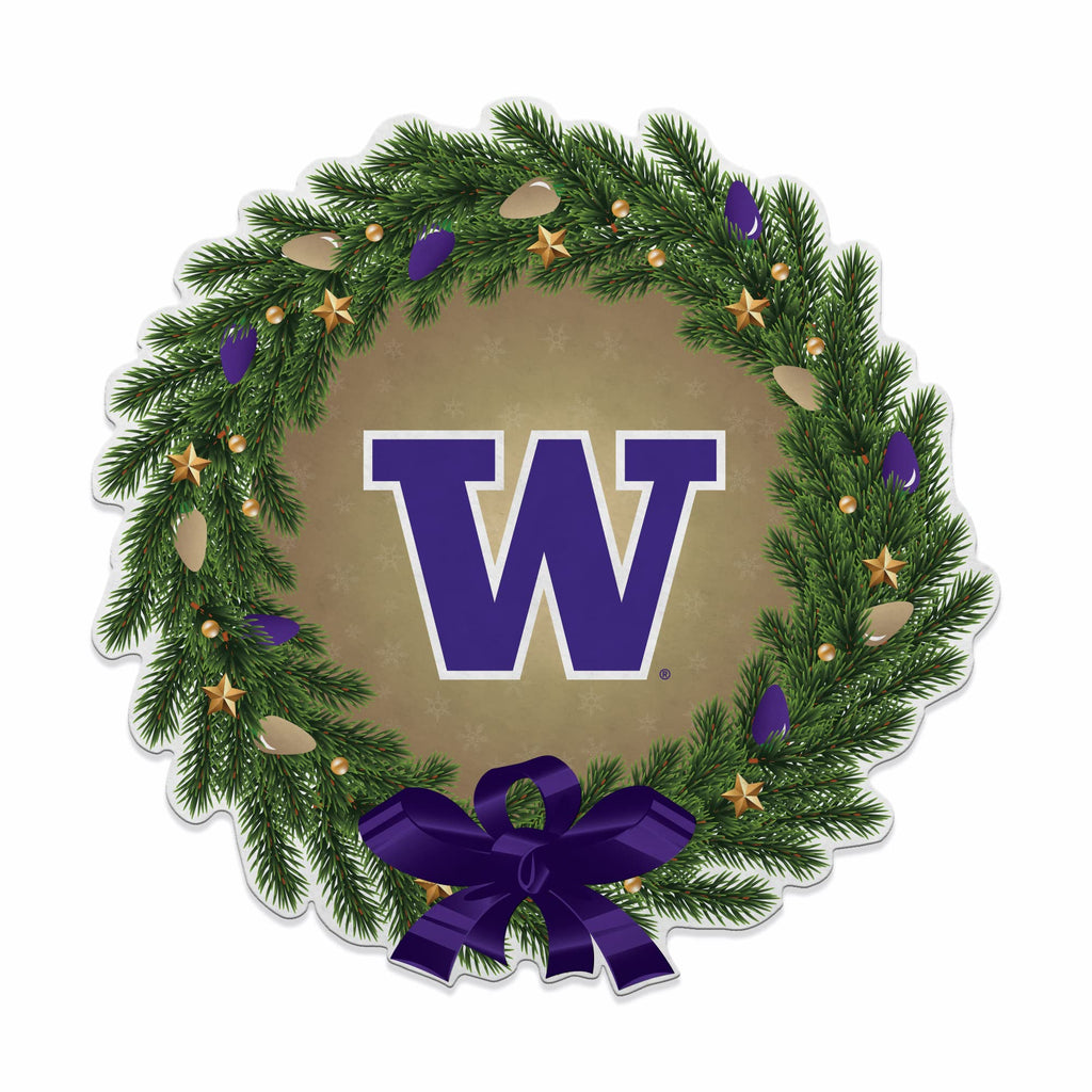 Rico Industries Ncaa Washington Huskies Wreath Shape Cut Pennant - Home And Living Room D  Cor - Soft Felt Ez To Hang