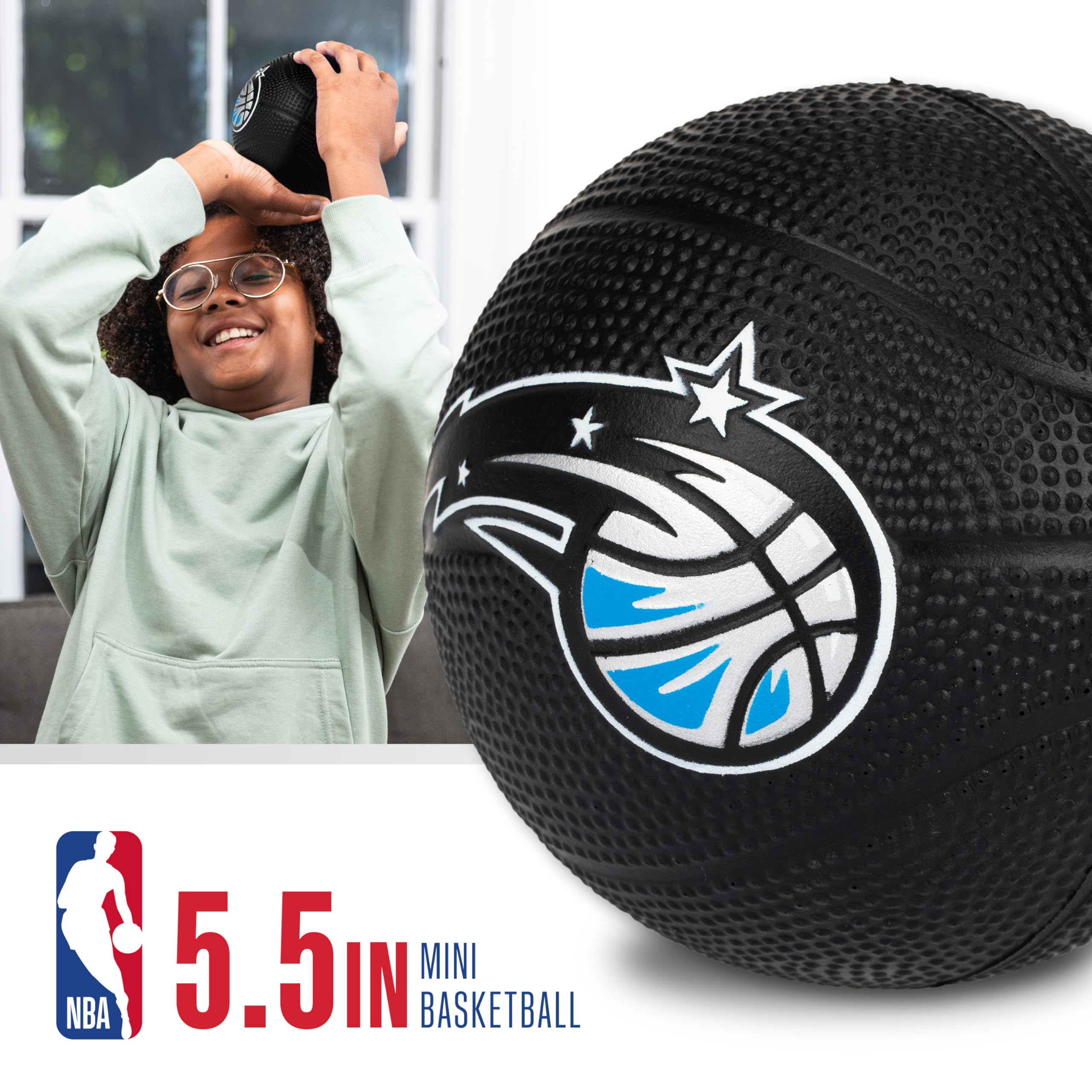 Franklin Sports Nba Orlando Magic Mini Foam Basketball - Kids 5.5'' Inch Toy Basketball For Over The Door + Mini Indoor Hoops -