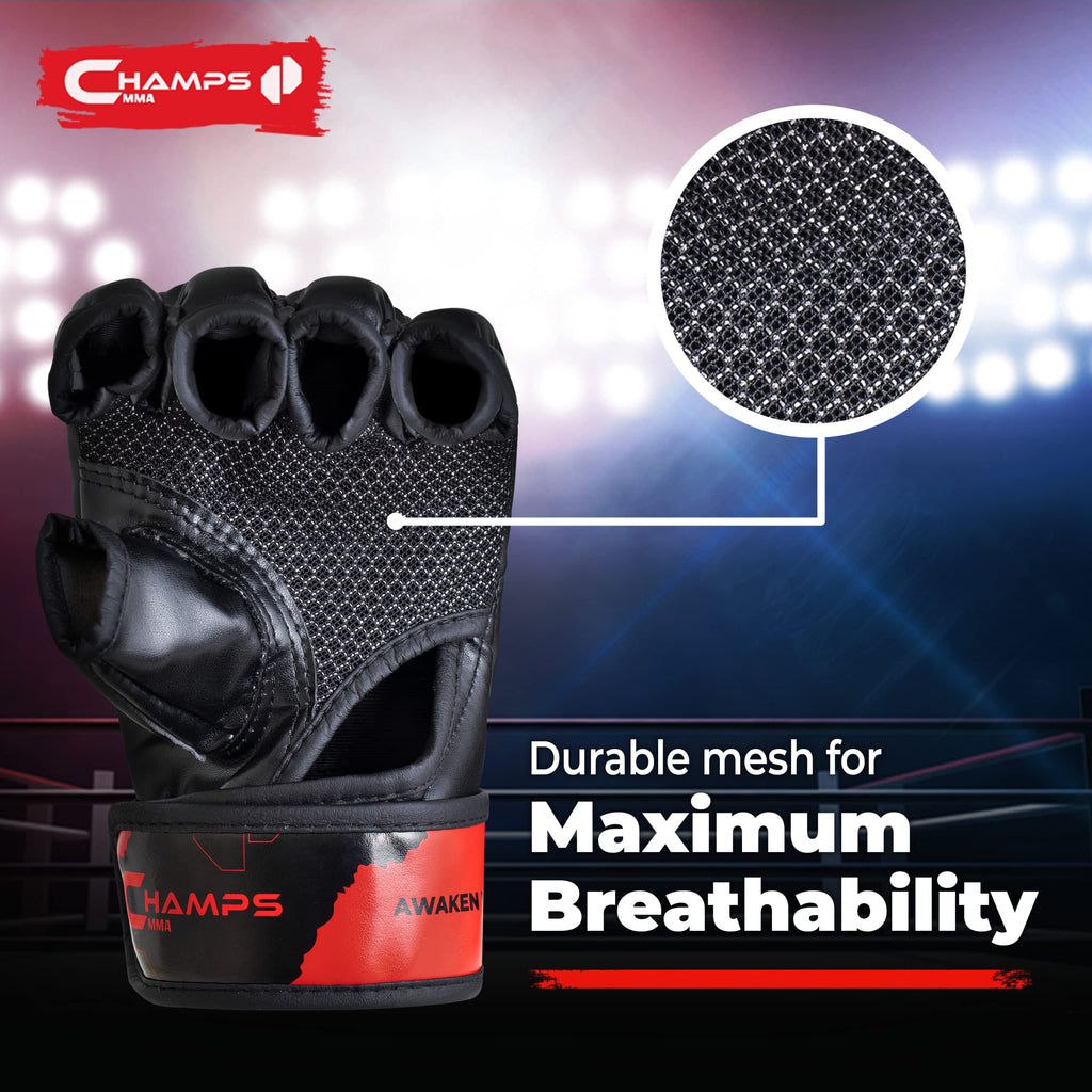 Champs Mma Gloves (Black, Small)