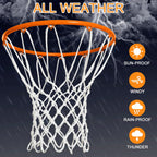 Neijiang Basketball Net Replacement Outdoor, Upgraded Thickening Heavy Duty, All Weather Anti Whip, Fits Standard Indoor Or Outd