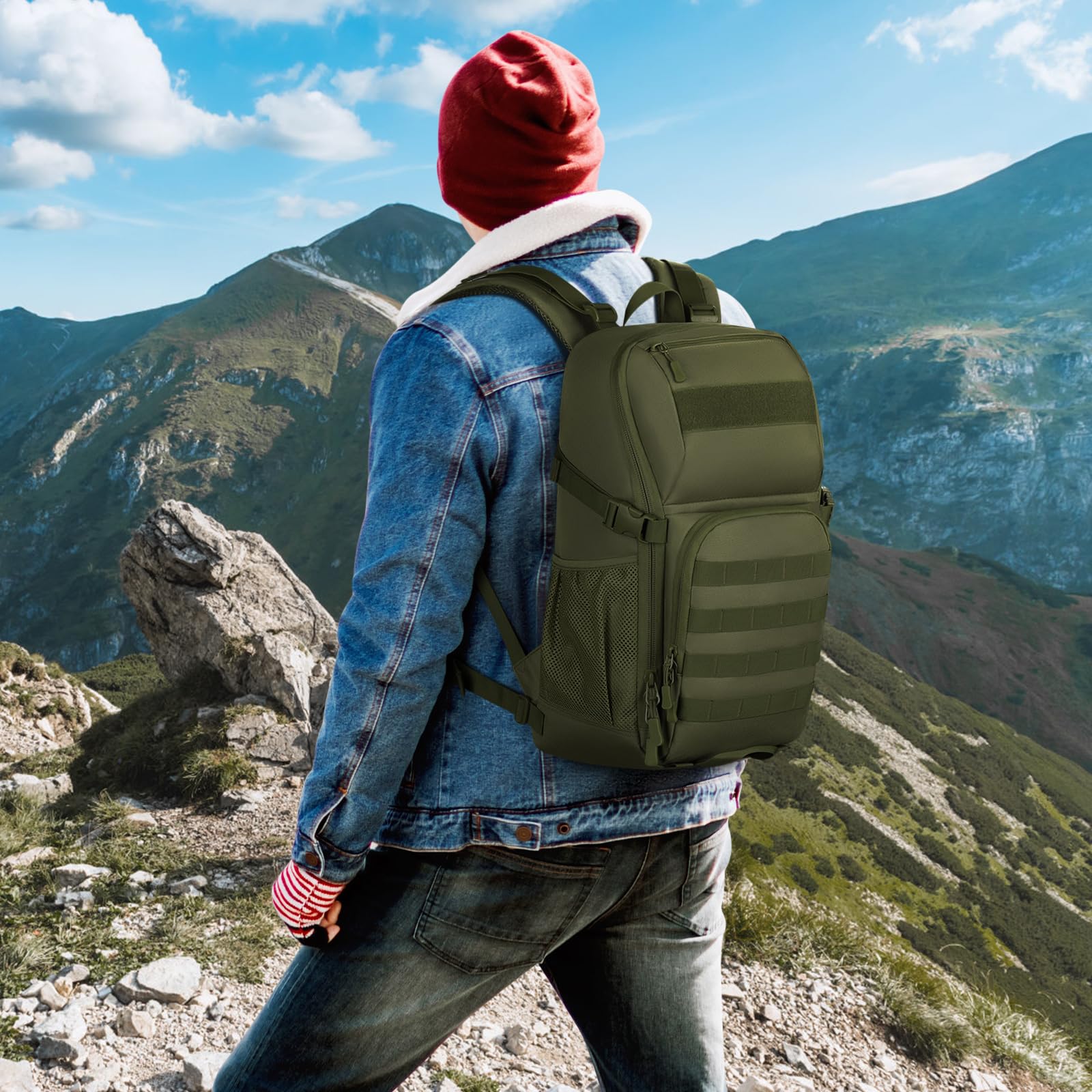 Huntvp Tactical Backpack Military Molle Backpack Hunting Rucksack Gear Assault Pack 25L Wr