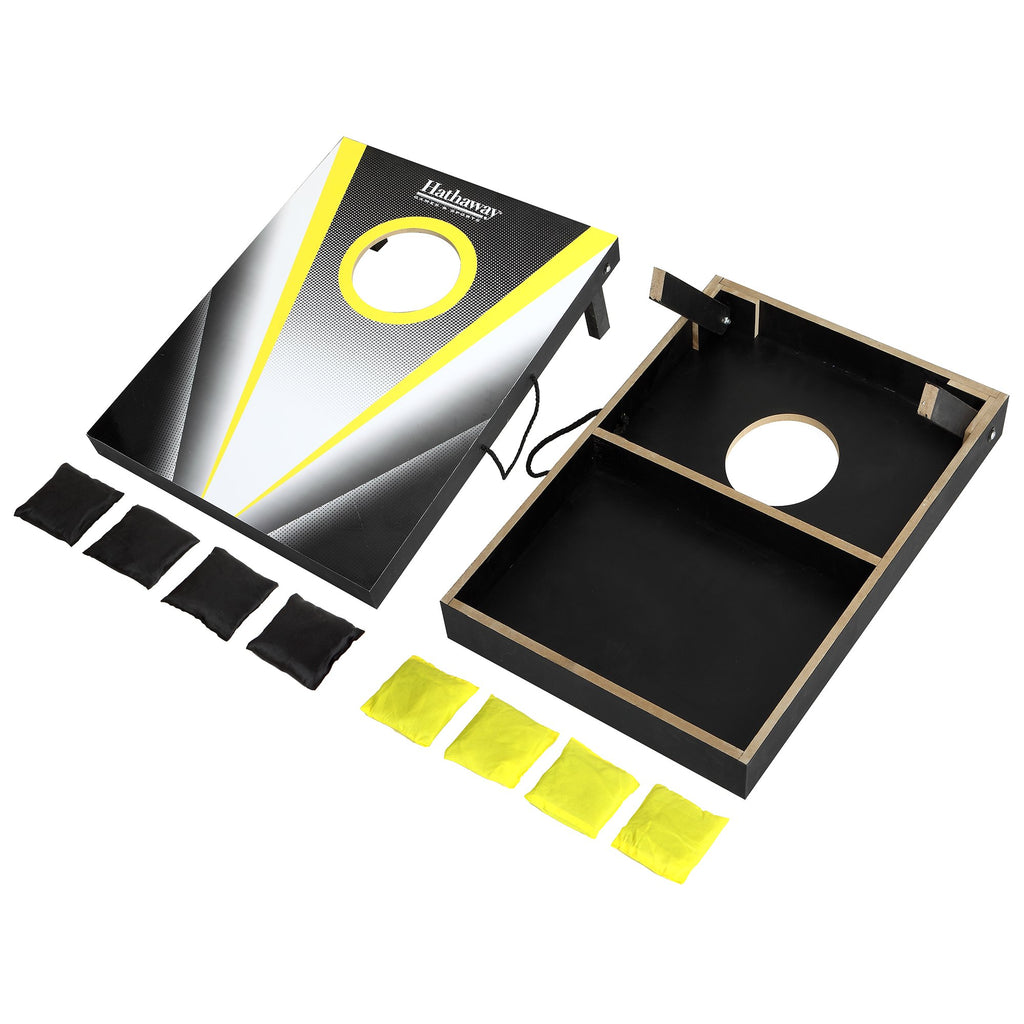 Hathaway Compact Cornhole Bean Bag Toss Game Set Black