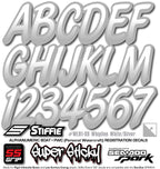 Stiffie Whipline White/Silver 3 '' Super Sticky Boat & Pwc Registration Decals  Numbers Letters Stickers