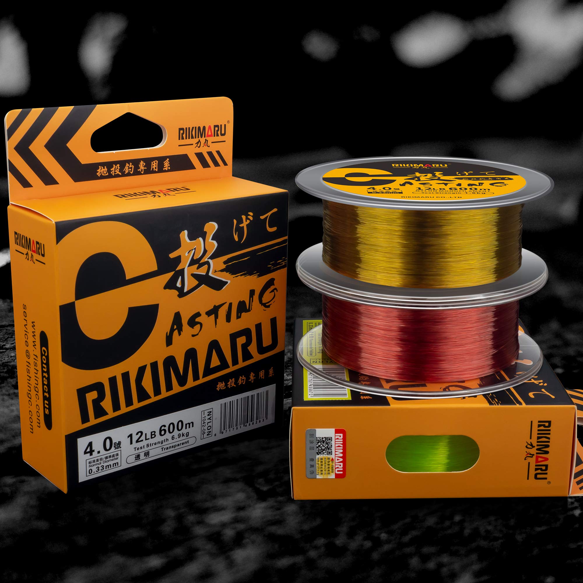 Rikimaru Monofilament Fishing Line (Fluo-Yellow, 25Lb-660Yds)